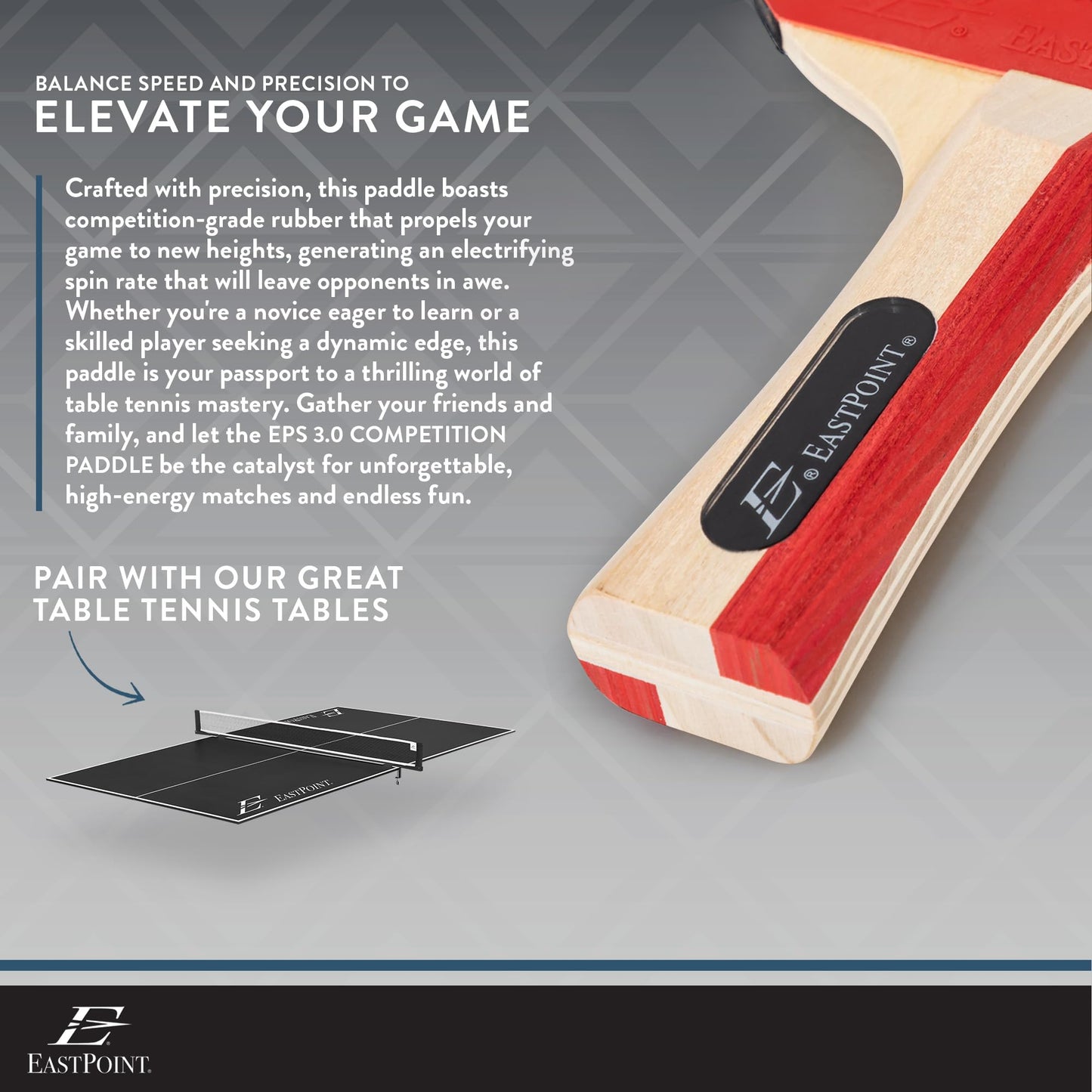 EastPoint Sports Durable Wood Ping Pong Paddle Set