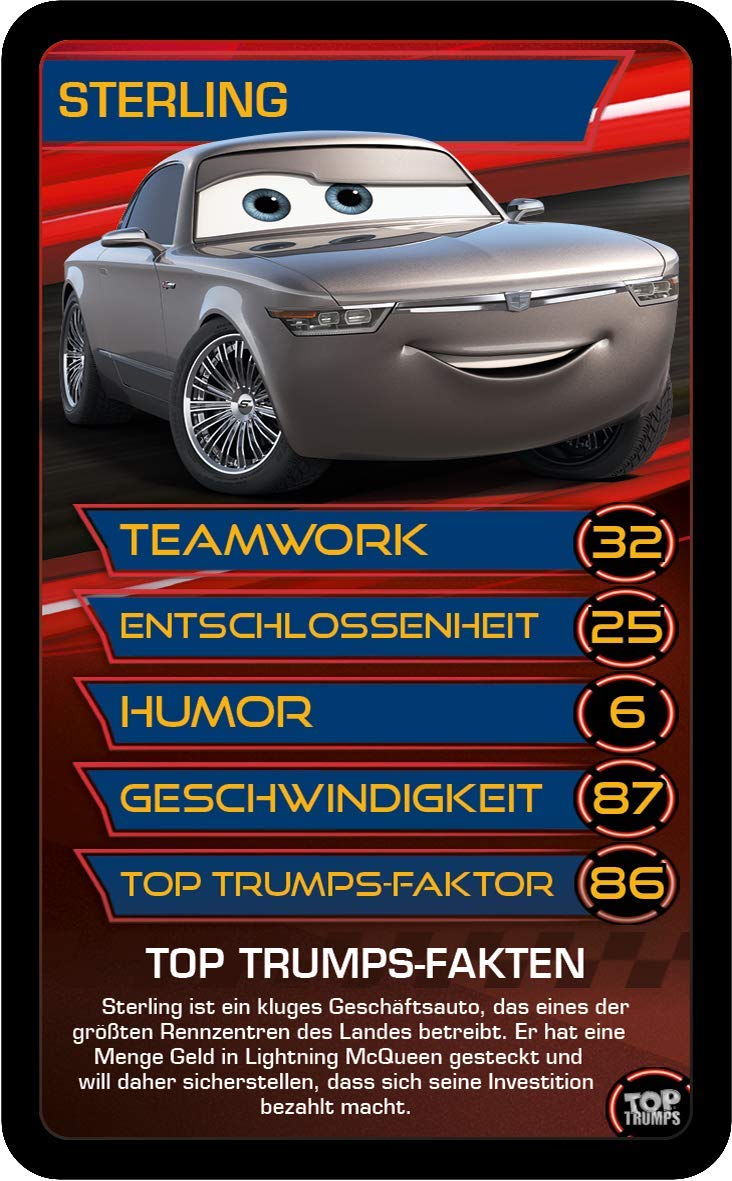Winning Moves Disney Cars 3 Top Trumps Card Game