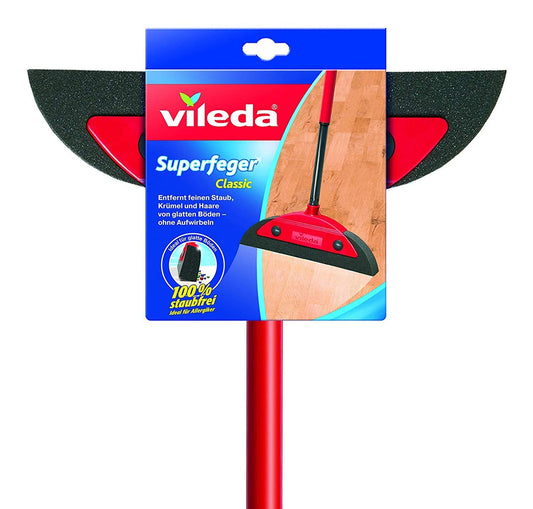 Vileda Super Feger Classic broom with a telescopic handle and micro foam sweeping component