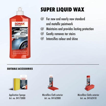 SONAX Super Liquid Wax for Intense Mirror Shine and Protection