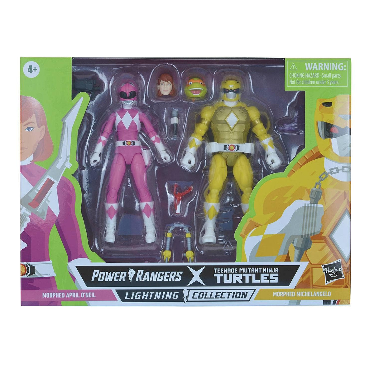 Hasbro MMPR/TMNT Lightning Mike and April Action Figure 2-Pack