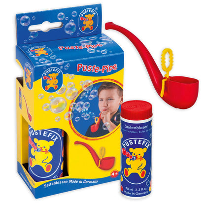 Pustefix Bubbles Pipe with colorful soap bubbles, a fun toy for children's parties and adults