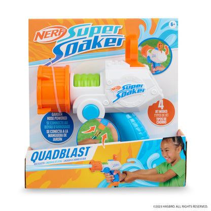 NERF Super Soaker Quadblast Blaster - Garden Hose Powered Water Toy