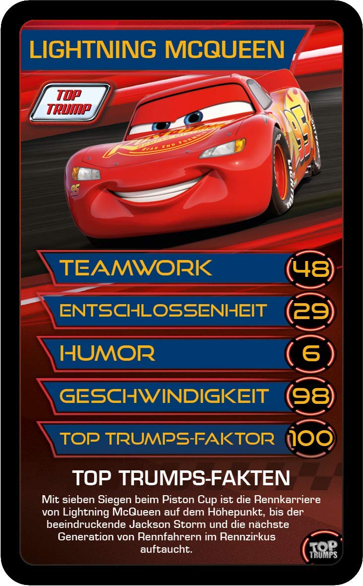 Winning Moves Disney Cars 3 Top Trumps Card Game