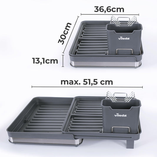 Vileda Space-saving Dish Drainer with Extendable Rack