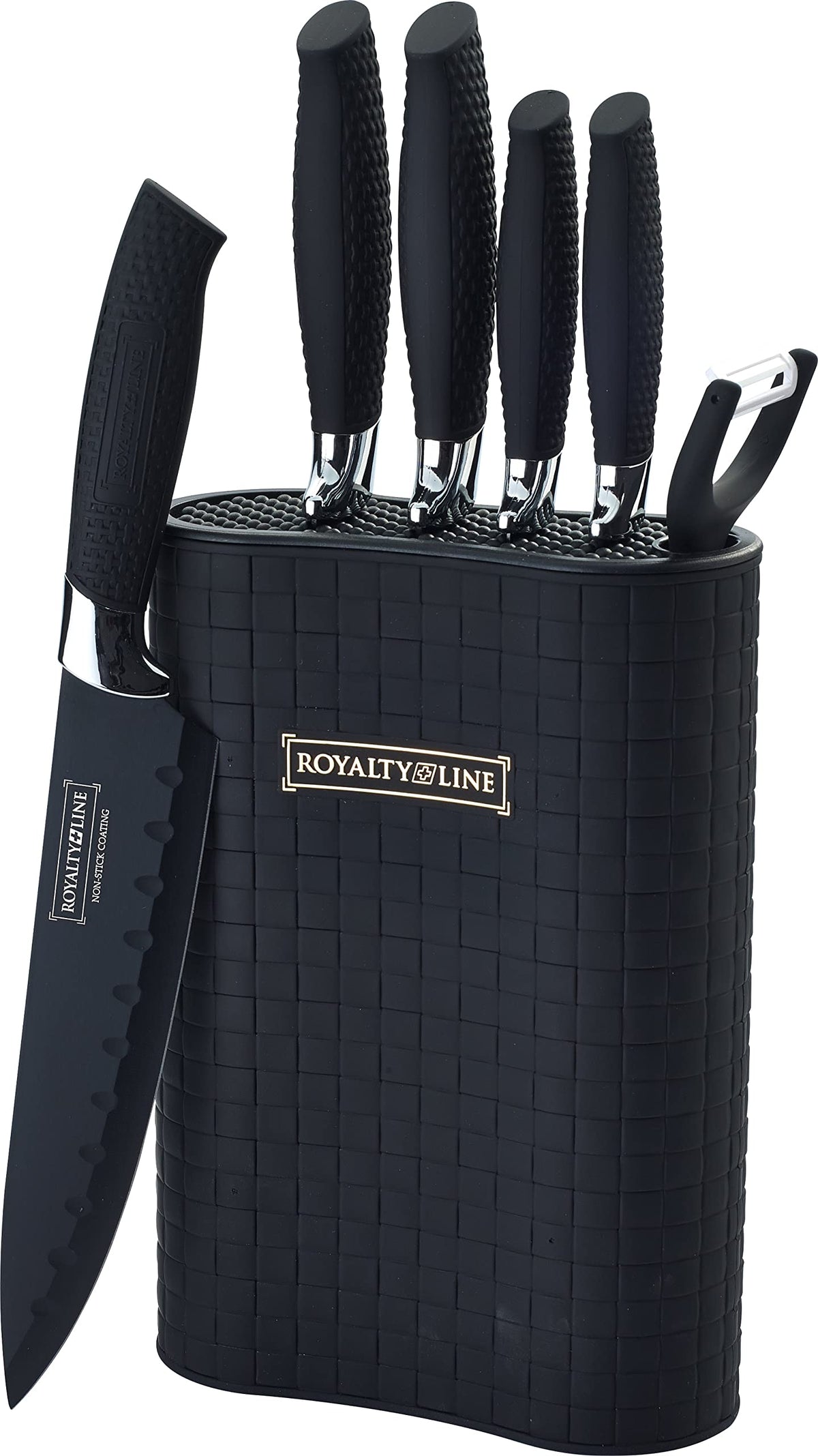 Royalty Line 6-Piece Stainless Steel Kitchen Knife Set with Stand