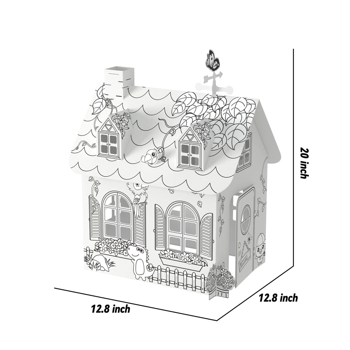 TENGZHEN DIY Cardboard Playhouse for Kids with Submarine Design