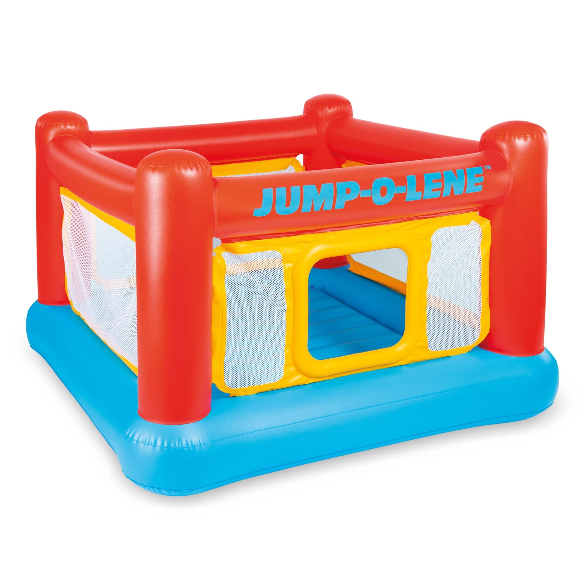 Intex Jump-O-Lene Inflatable Trampoline Bounce House with Crawl-Thru Door & Net