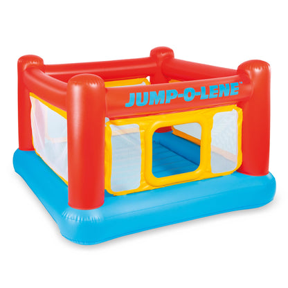 Intex Jump-O-Lene Inflatable Trampoline Bounce House with Crawl-Thru Door & Net