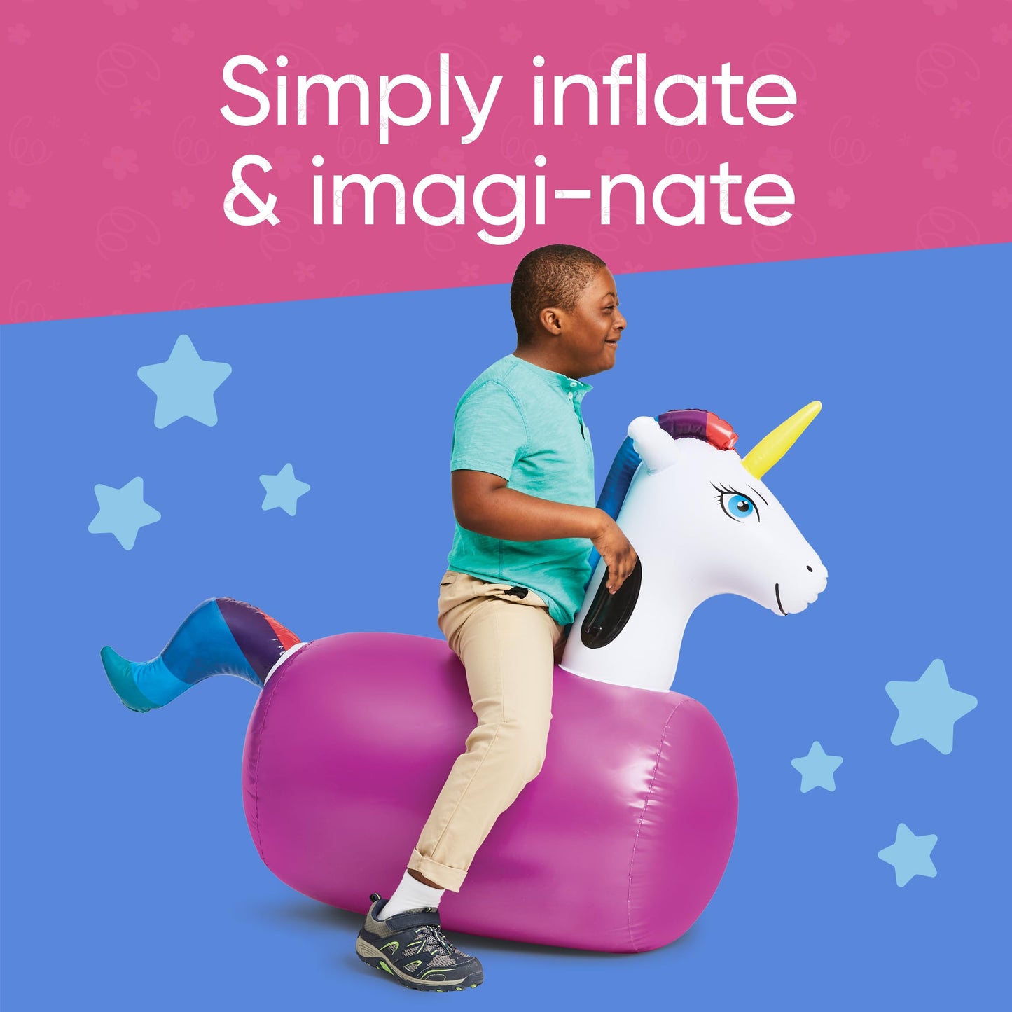 HearthSong Inflatable Ride-On Bouncing Unicorn