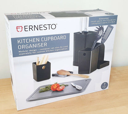 Ernesto 7-Piece Kitchen Cabinet Organizer Set in Black