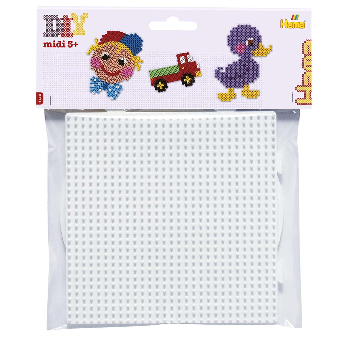 Hama Beads Square and Round Pegboard Set with colorful beads