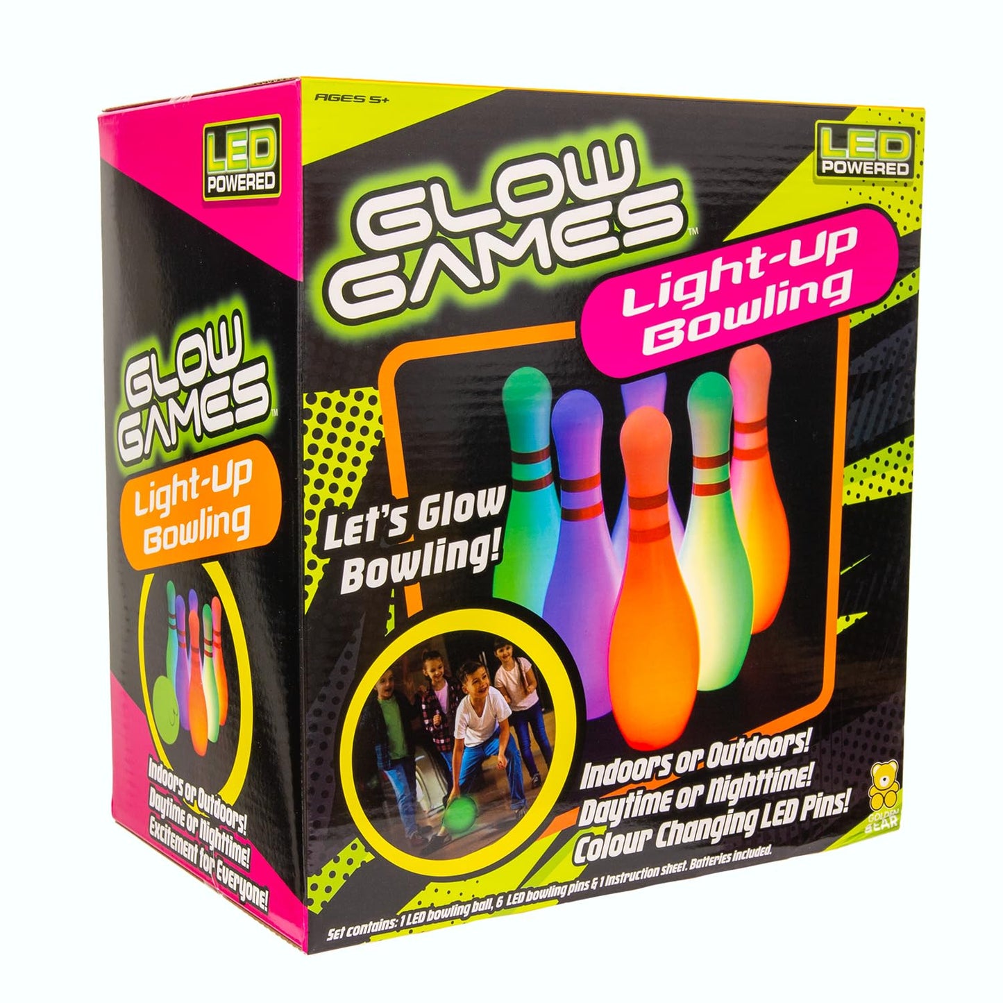 Glow in the Dark Bowling Set with LED Bowling Ball and Pins