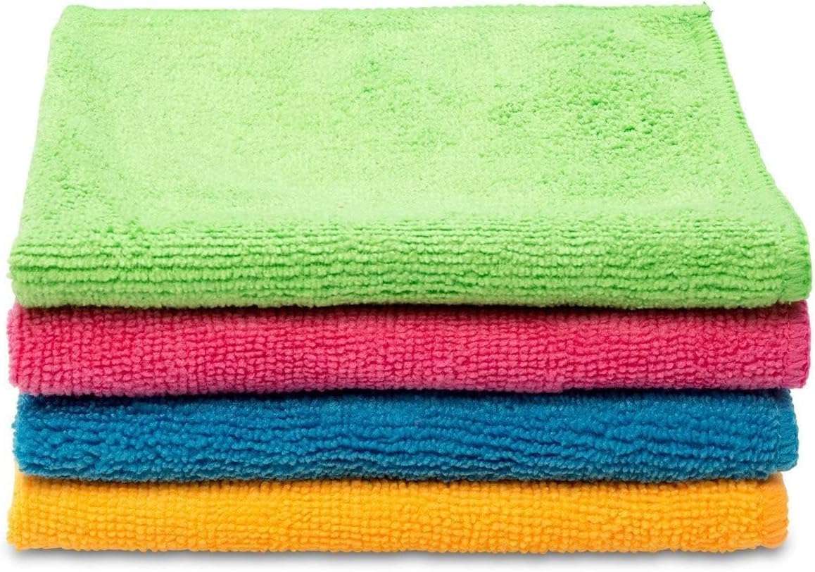 Vileda Microfibre Pack of 4 Dish Cloths for All Cleaning Needs