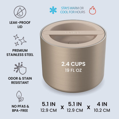 Bentgo Stainless Steel Insulated Food Container with Leak-Proof Lid