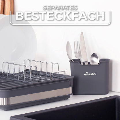 Vileda Space-saving Dish Drainer with Extendable Rack