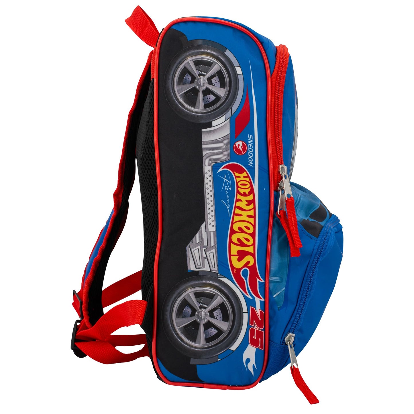 AI ACCESSORY INNOVATIONS Hot Wheels Blue Sneddon #25 Twinduction Race Car 14" Mini Backpack