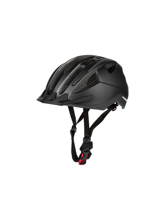 Crivit bicycle helmet with reflective details, removable visor, and insect protection
