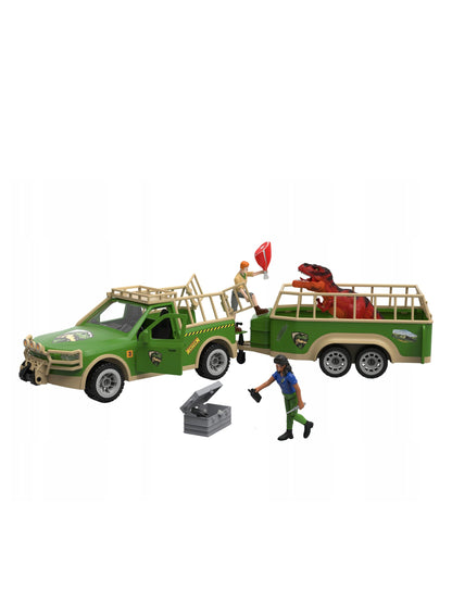 Play Tive Junior Pickup Dinosaur Vehicle with trailer, play figures, and accessories