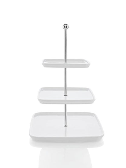Ernesto porcelain tiered cake stand with square shape and three tiers