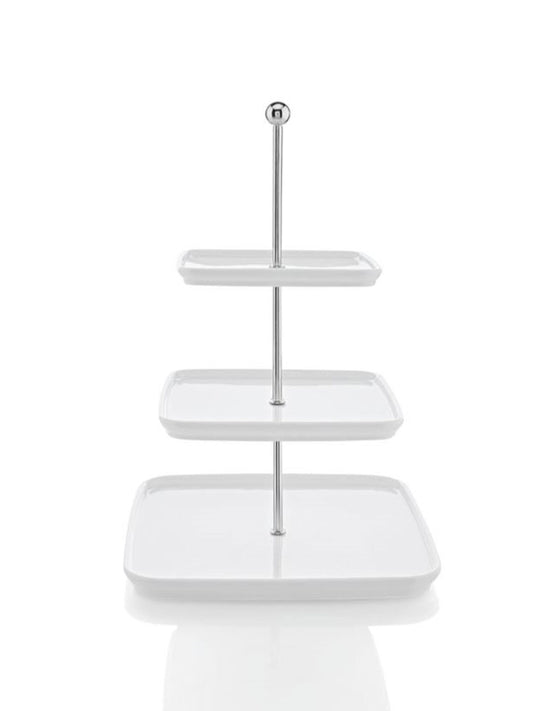 Ernesto porcelain tiered cake stand with square shape and three tiers