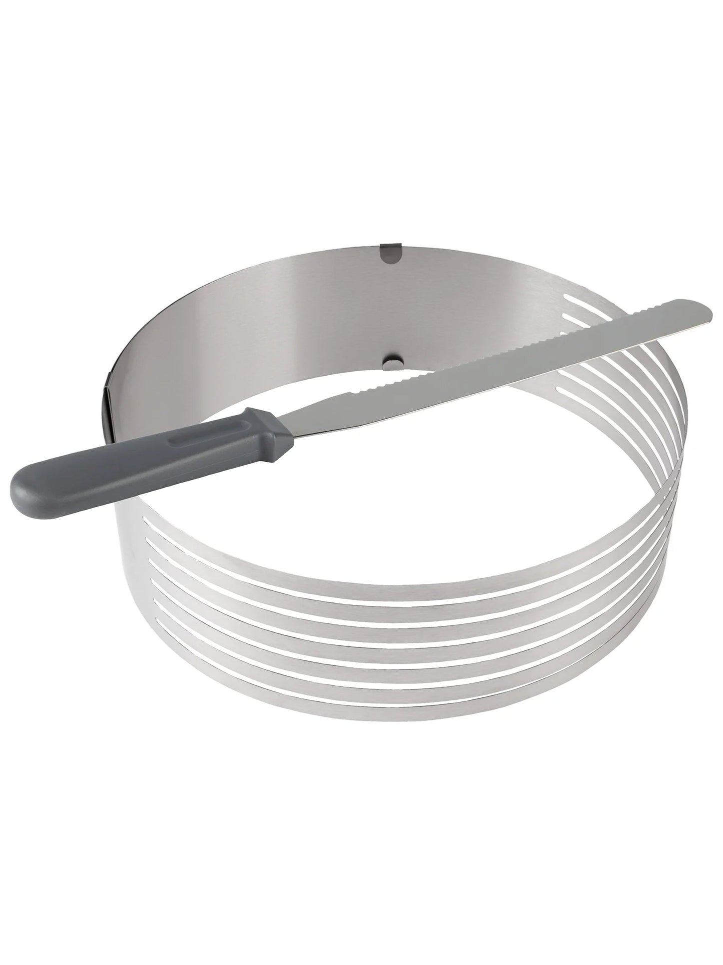 Ernesto stainless steel cake cutting aid and knife set for precise and even cake slicing