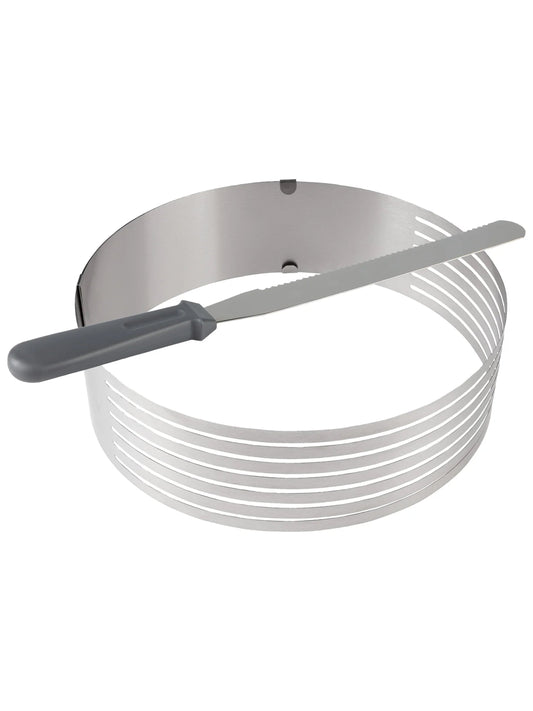 Ernesto stainless steel cake cutting aid and knife set for precise and even cake slicing