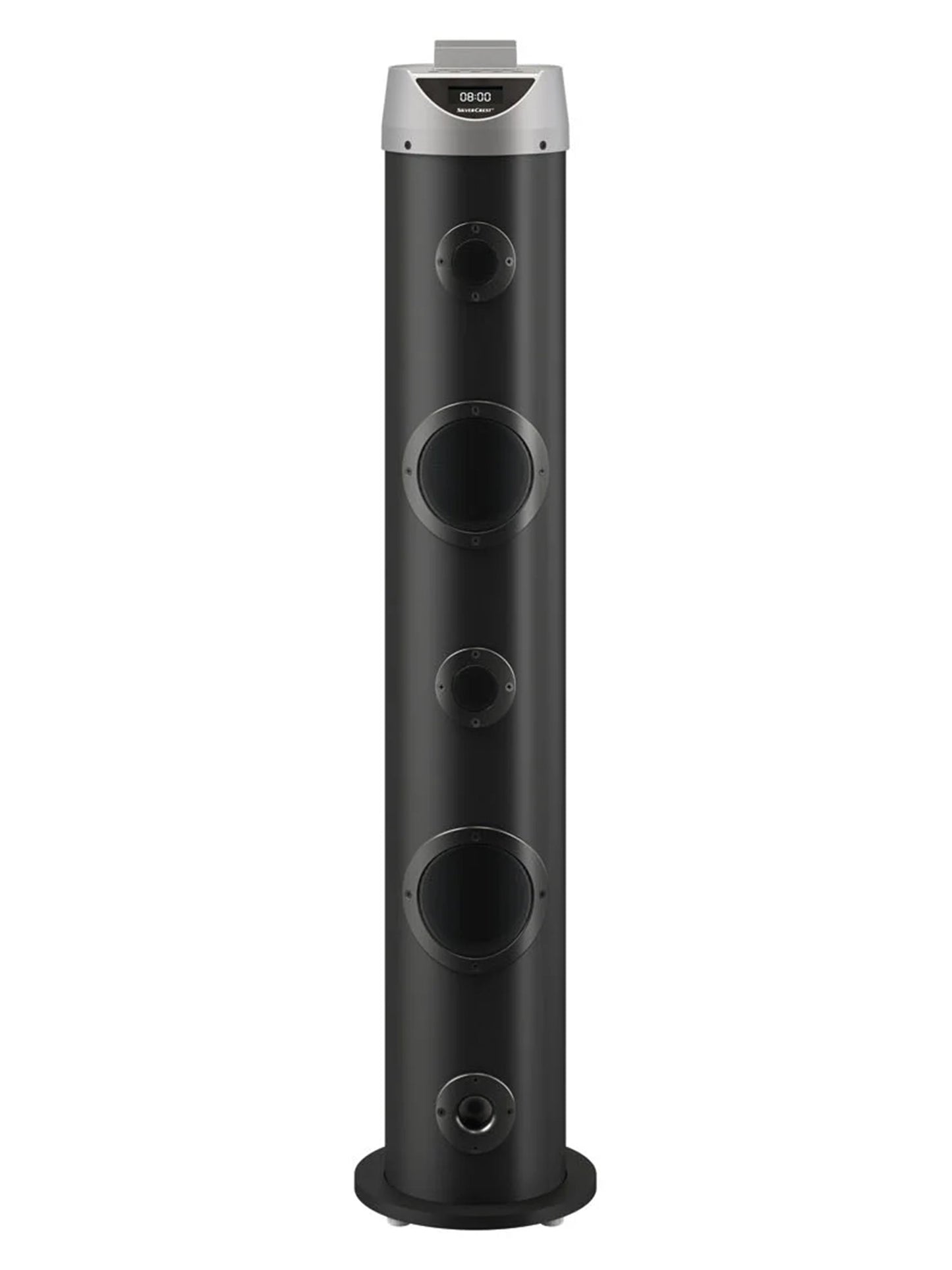 Silver Crest Bluetooth Soundtower with powerful sound and wireless streaming capabilities