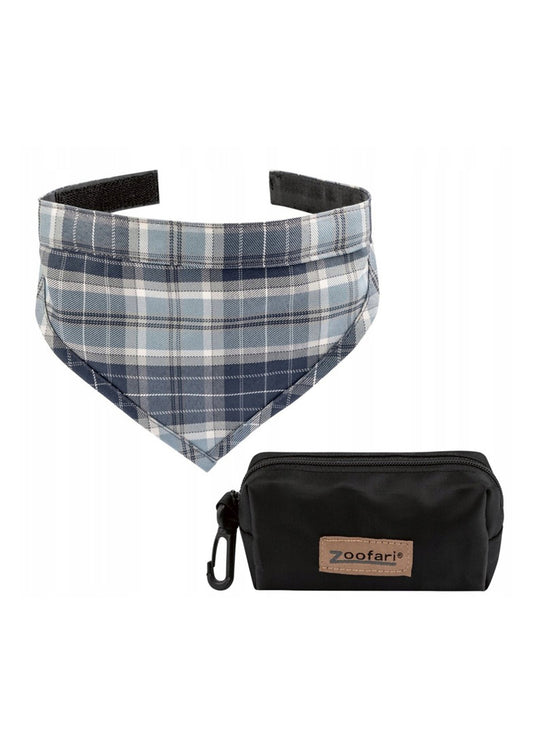 Zoofari dog bandana scarf and treat bag set, perfect for fashionable dogs