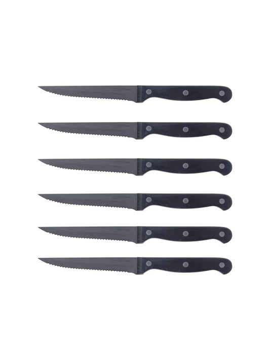 Livarno Home 6-piece steak knife set with stainless steel blades and plastic handles