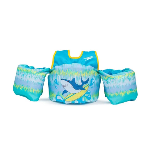 Speedo Kids' Splash Jammer Vest with blue and yellow shark design