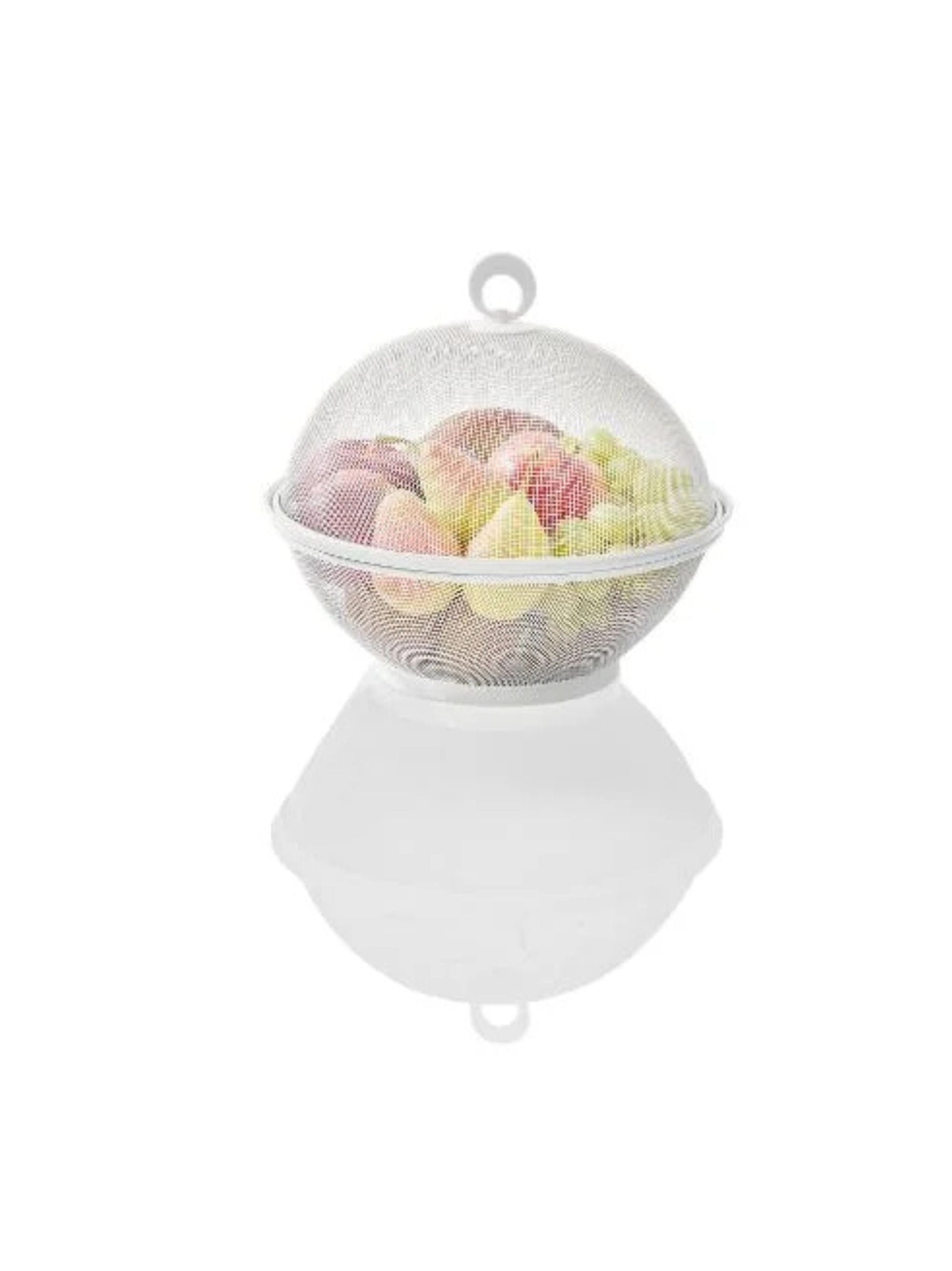 Livarno Home fruit basket with a lid and bowl, made from powder-coated steel wire and plastic handle