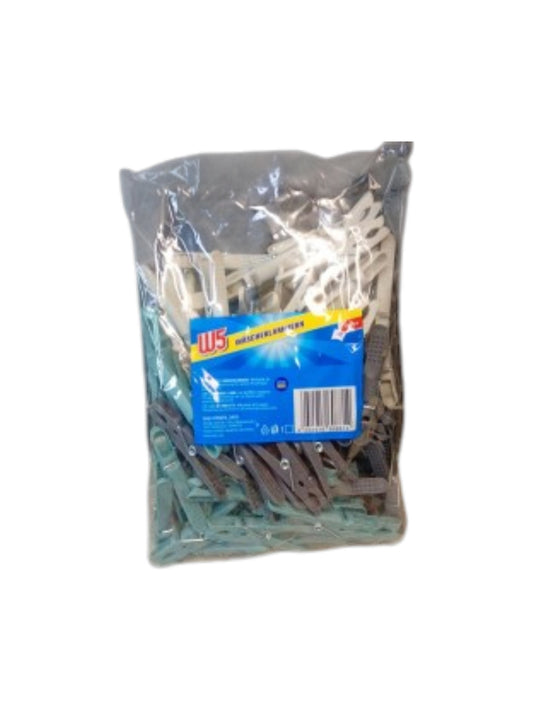 100-piece plastic clothespins by W5, perfect for hanging and drying laundry