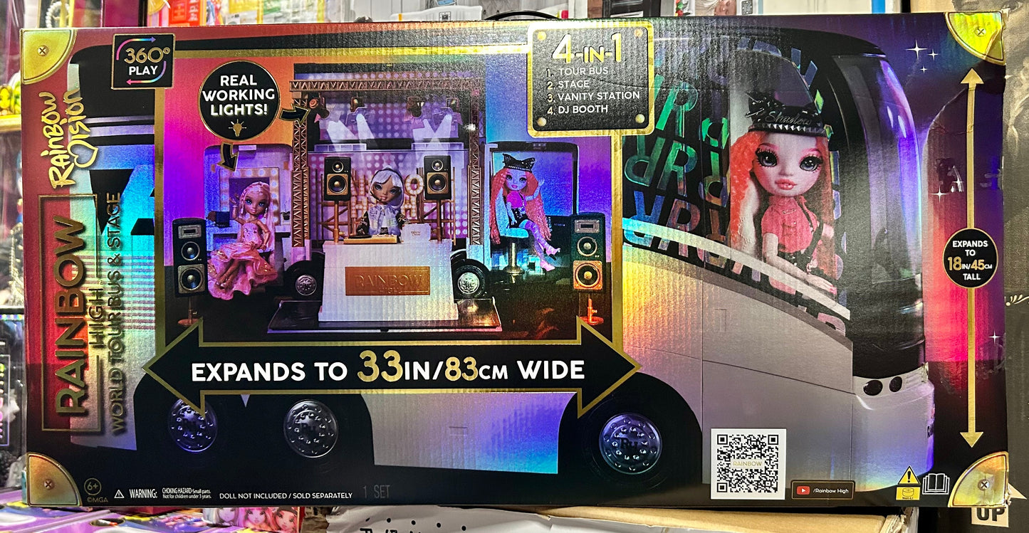 Cove Toy House Rainbow High Tour Bus & Stage Playset