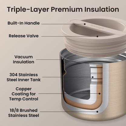 Bentgo Stainless Steel Insulated Food Container with Leak-Proof Lid