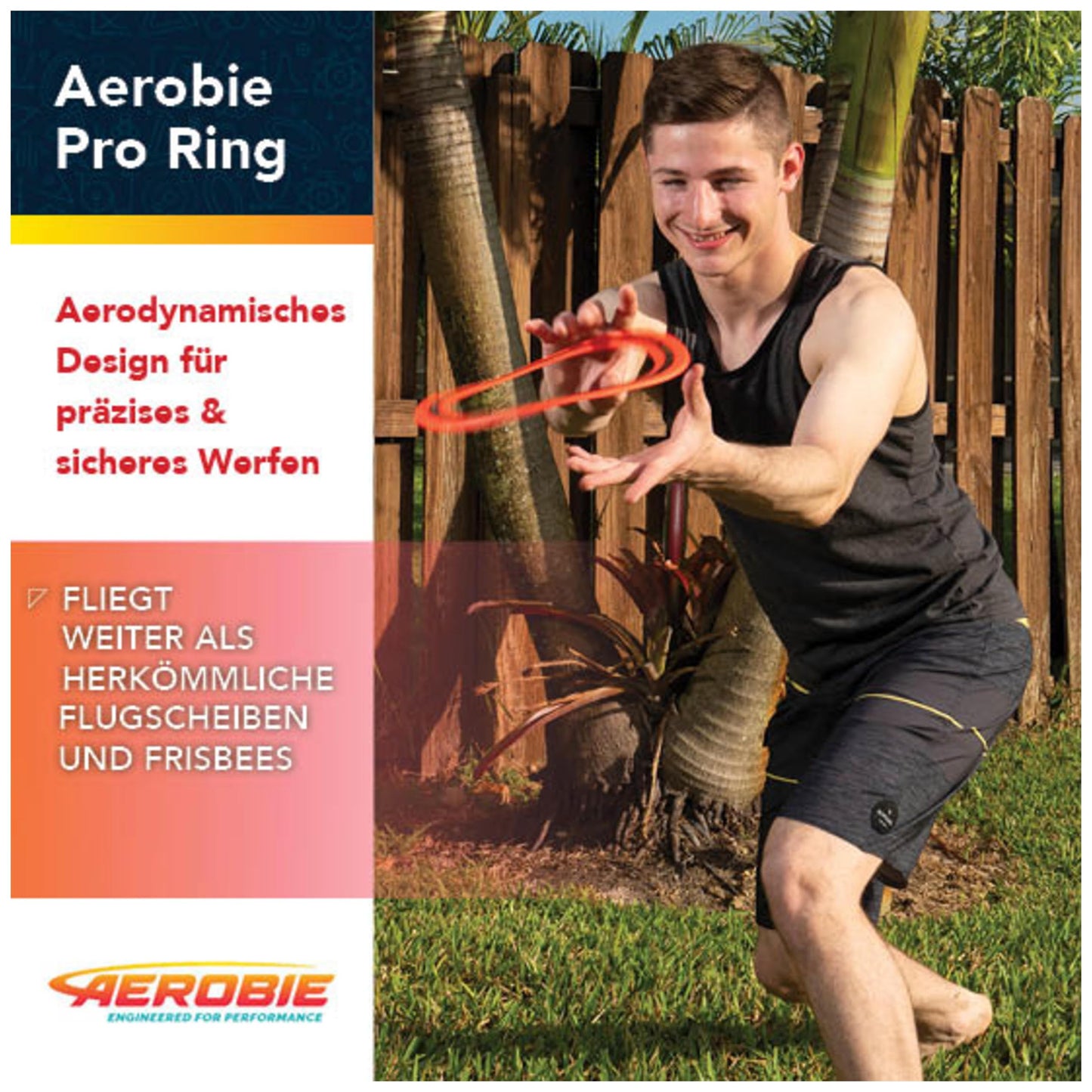 Aerobie Pro Flying Ring Throw Ring, 33 cm Diameter, Blue