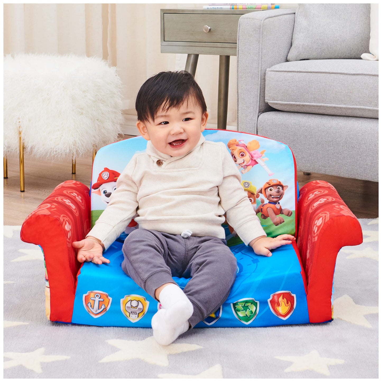 Paw Patrol Marshmallow Children's Convertible Sofa with Bed Function