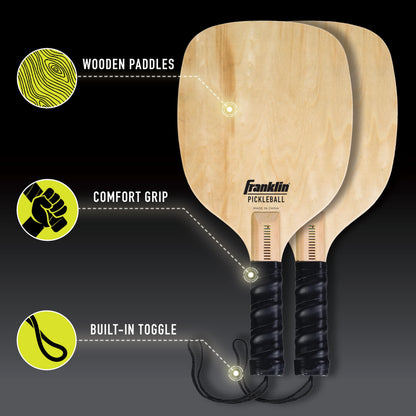 Franklin Sports Outdoor Portable Pickleball Net Set with 2 Paddles and 2 Balls