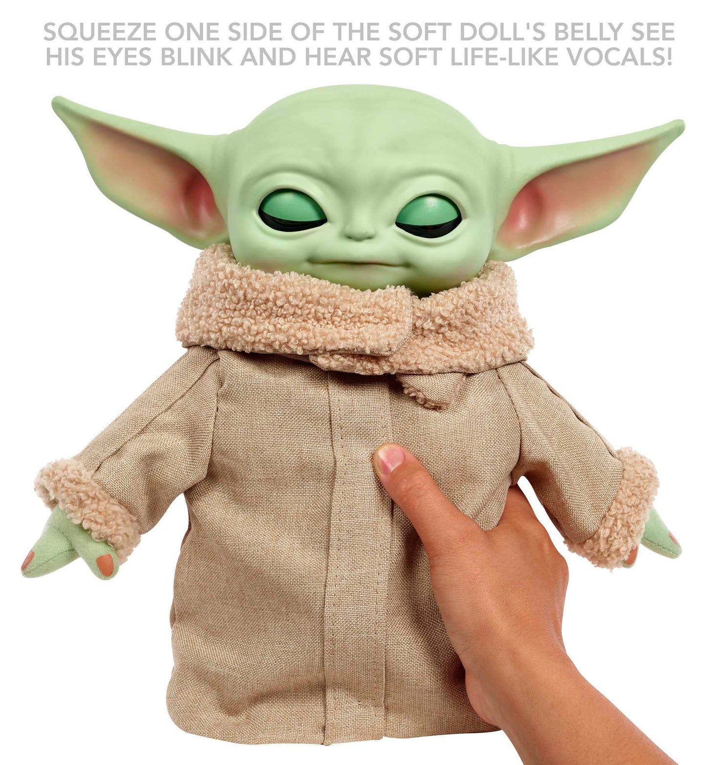 Mattel Star Wars Grogu Squeeze and Blink Plush