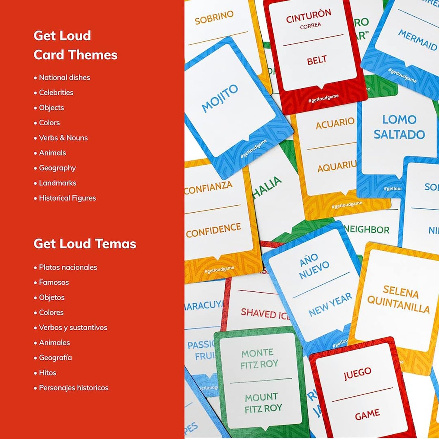 Tragos Get Loud Bilingual Guessing Word Game