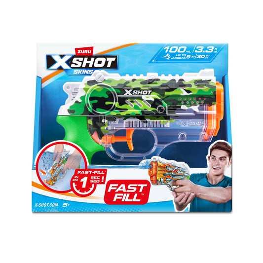 Zuru X-Shot Fast-Fill Skins Nano Water Blaster in multi-colored design