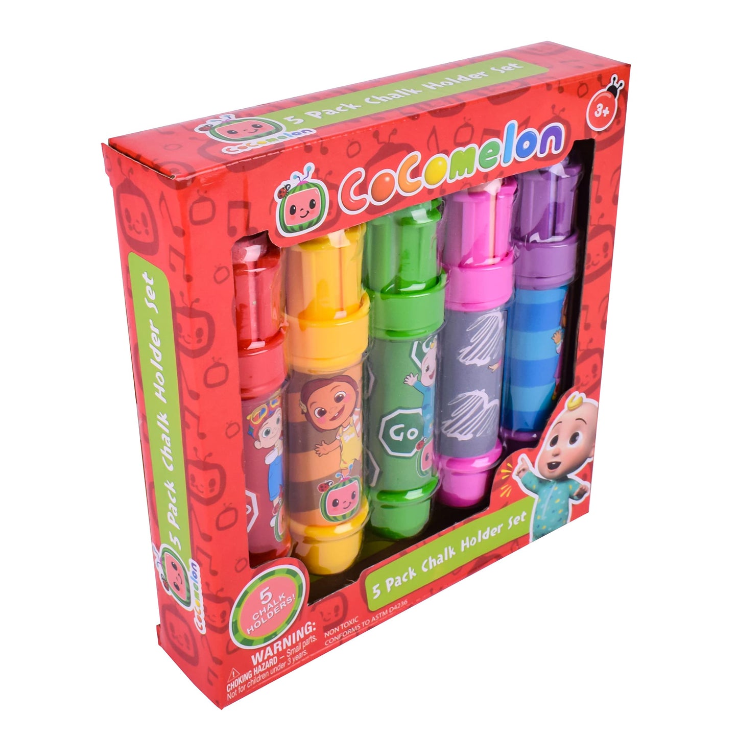 CoComelon Jumbo Chalk Holders - 5 Chalks with Character Holders