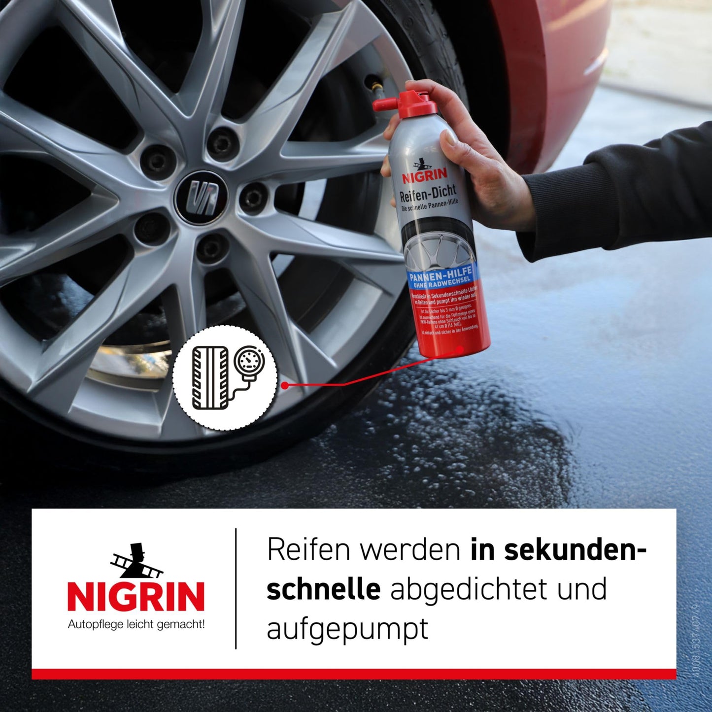 Nigrin 74074 Tyre Sealant for Emergency Repairs