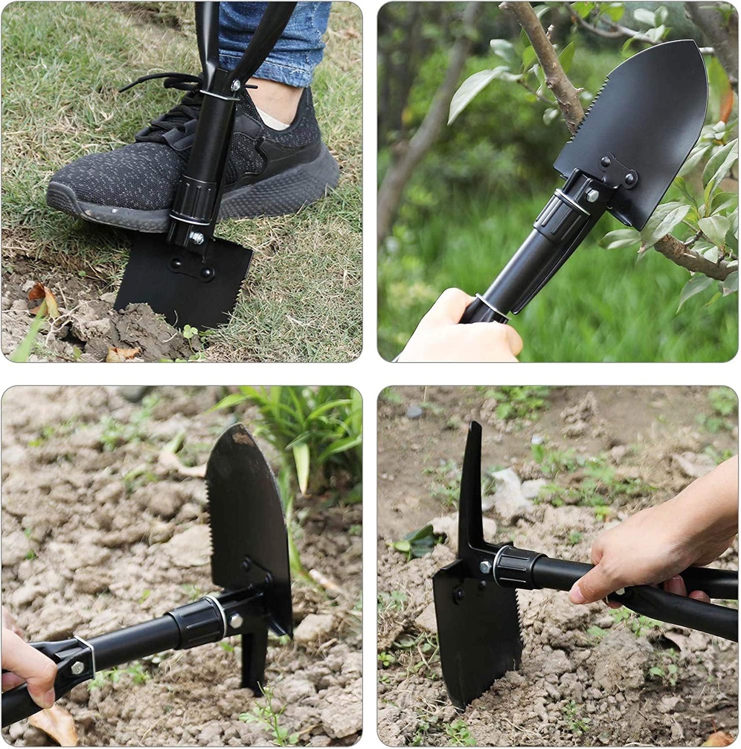 GO2CAMPS Collapsible Camping Shovel with Nylon Pouch