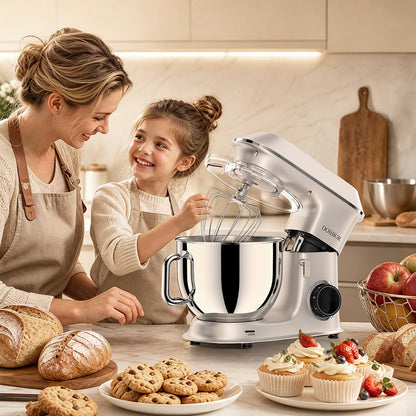 DOBBOR 1500W Pastry Mixer with Stainless Steel Bowl, 7 Speeds