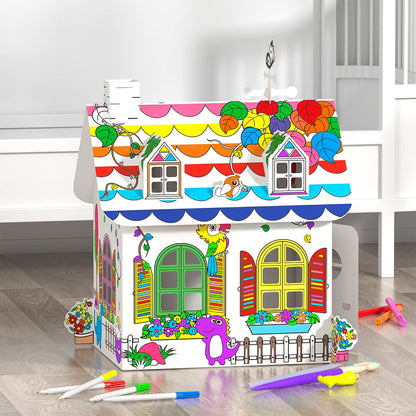 TENGZHEN DIY Cardboard Playhouse for Kids with Submarine Design