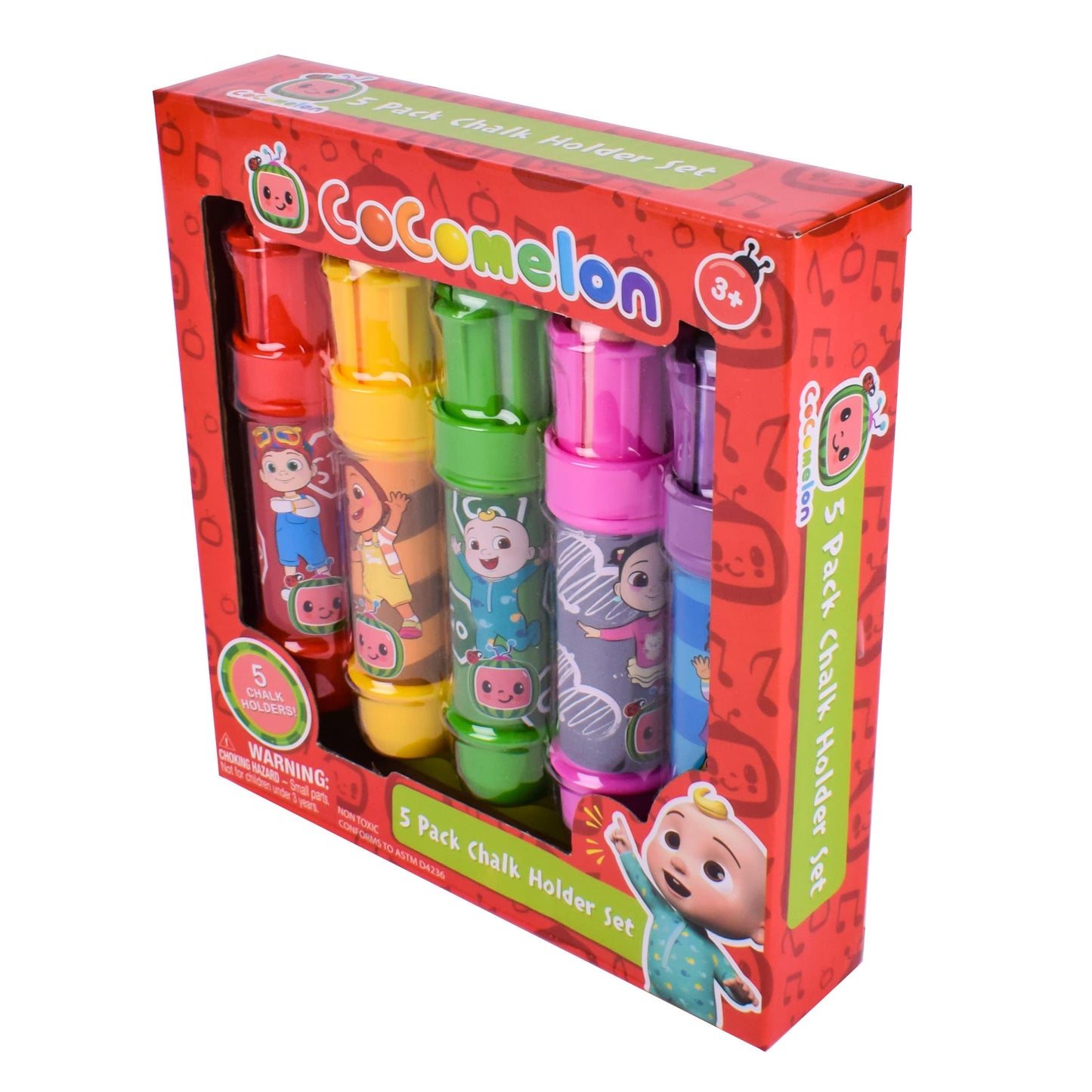 CoComelon Jumbo Chalk Holders - 5 Chalks with Character Holders