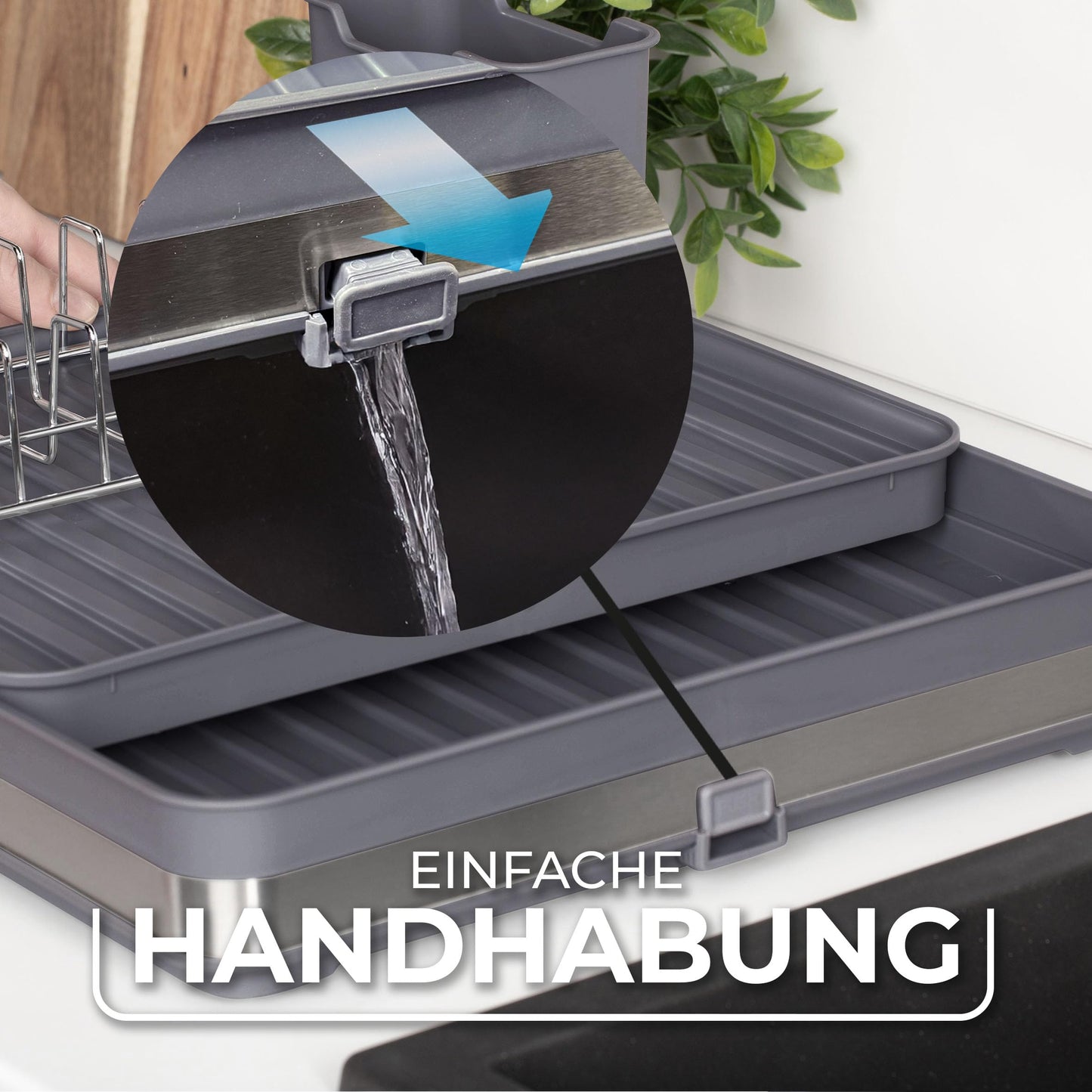 Vileda Space-saving Dish Drainer with Extendable Rack