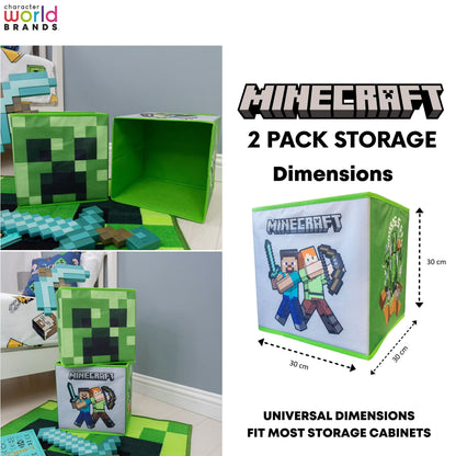 Character World Minecraft Storage Boxes 2 Pack