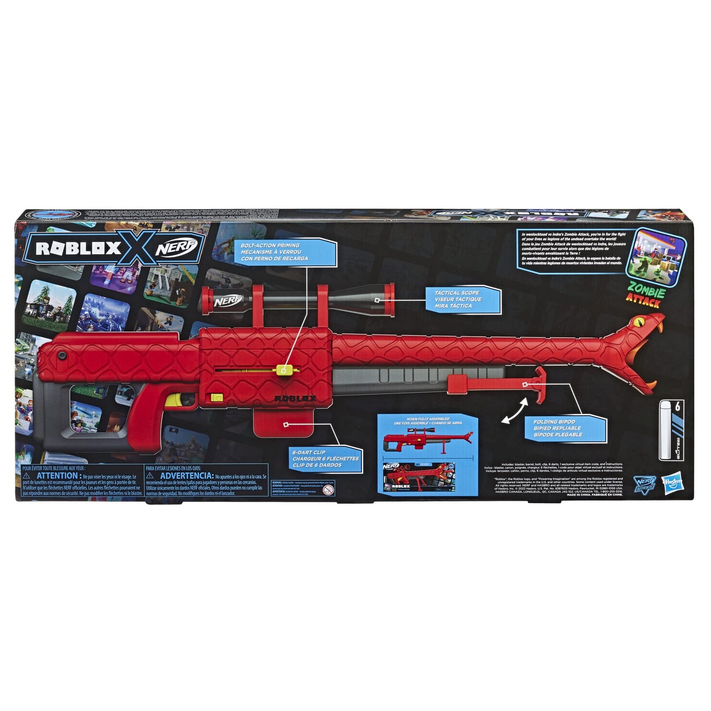NERF Roblox Zombie Attack Viper Strike Sniper-Inspired Blaster